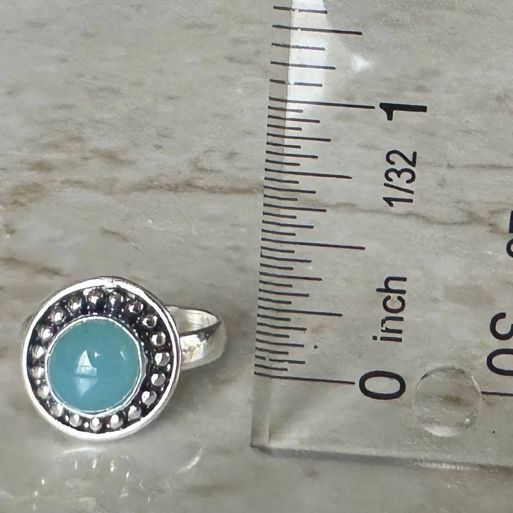 NWOT Sundance Tranquil Cirque Ring, Blue Chalcedony, Sterling Silver